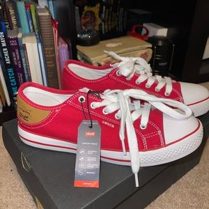 Red low top Levi Sneakers  Size 8 Brand new never worn